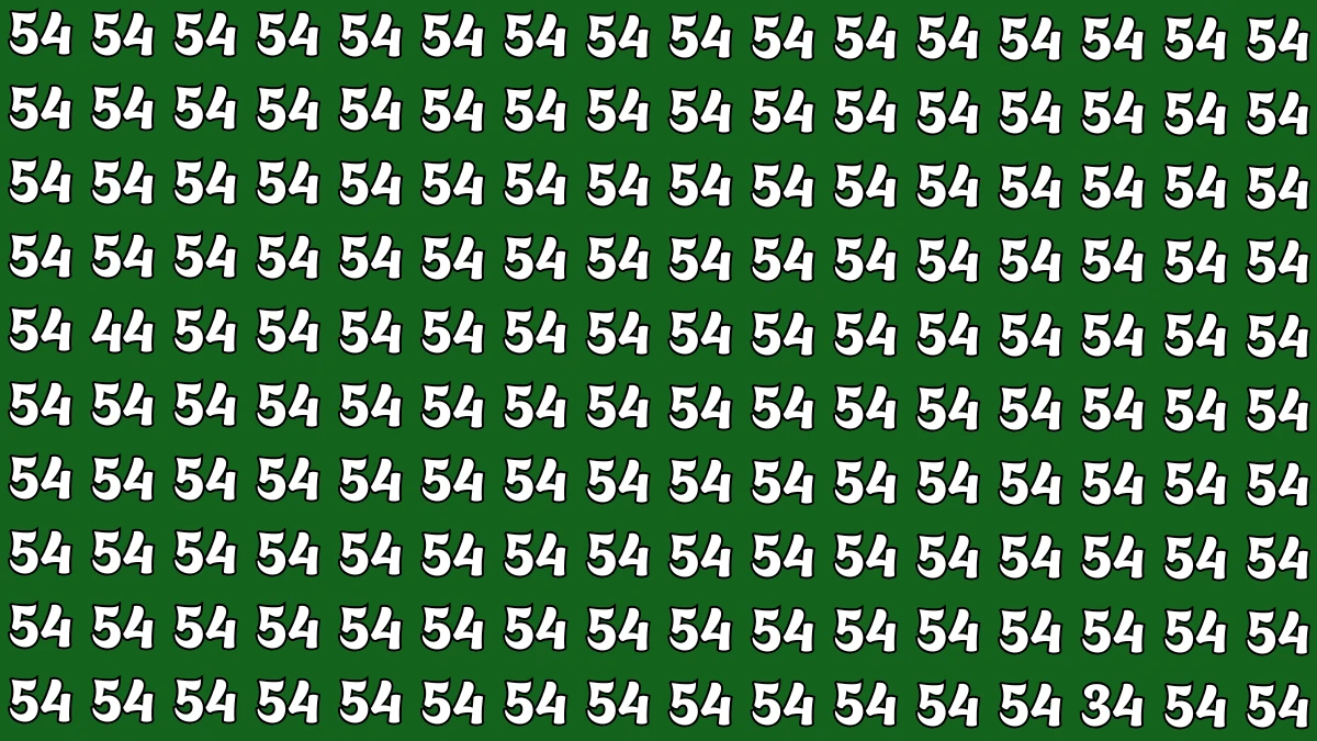 Optical Illusion: Within 6 Seconds Spot The Number 44 and 34 among 54