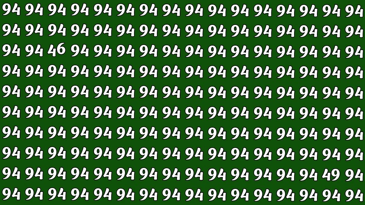 Optical Illusion: Within 6 Seconds Spot The Number 46 and 49 among 94