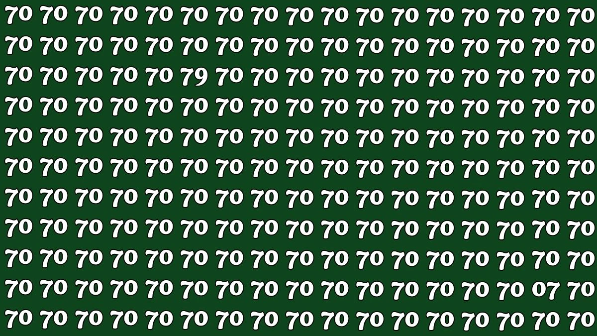 Optical Illusion: Within 7 Seconds Spot The Number 07 and 79 among 70