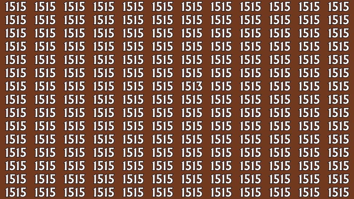 Optical Illusion: Within 7 Seconds Spot The Number 1513 among 1515