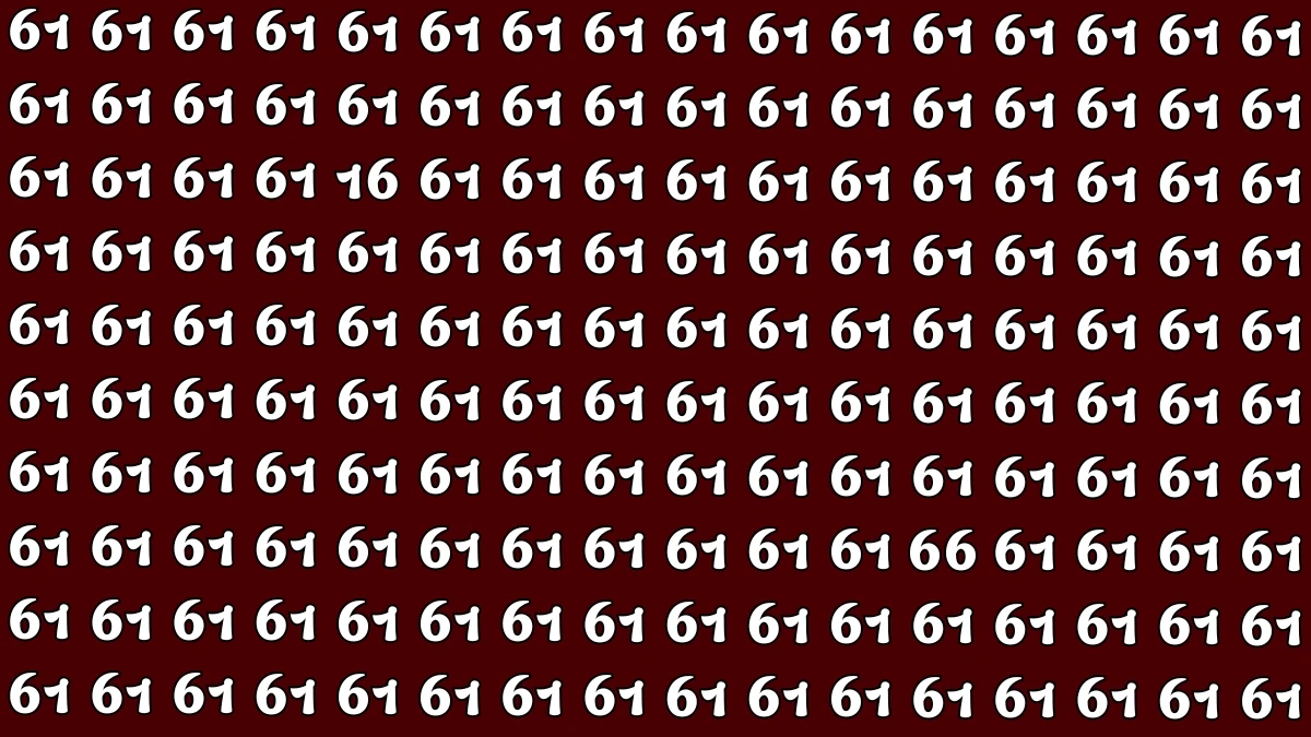 Optical Illusion: Within 7 Seconds Spot The Number 16 and 66 among 61