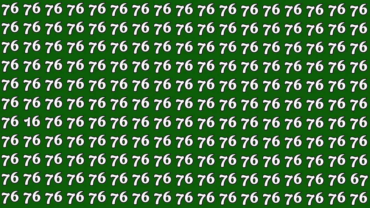 Optical Illusion: Within 7 Seconds Spot The Number 16 and 67 among 76
