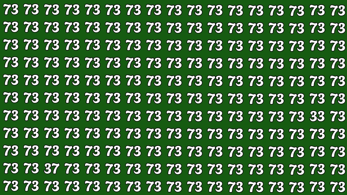 Optical Illusion: Within 7 Seconds Spot The Number 33 and 37 among 73