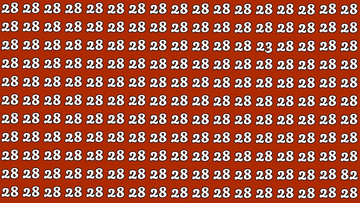 Optical Illusion: Within 7 Seconds Spot The Number 82 and 23 among 28