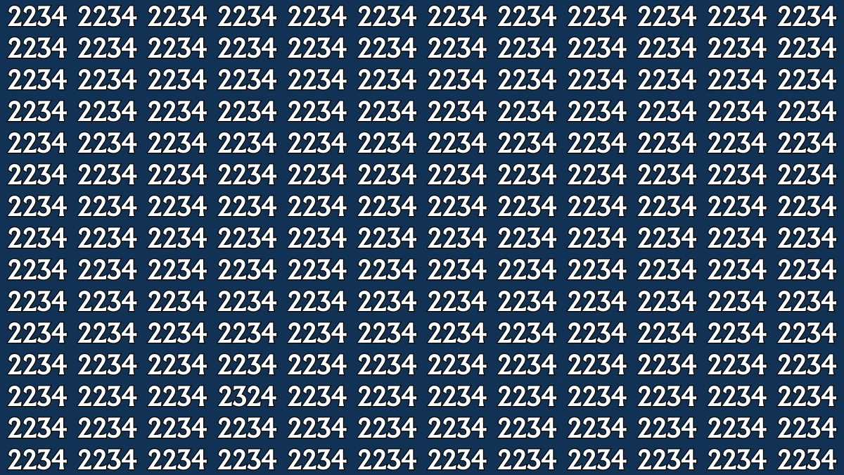 Optical Illusion: Within 8 Seconds Spot The Number 2324 among 2234