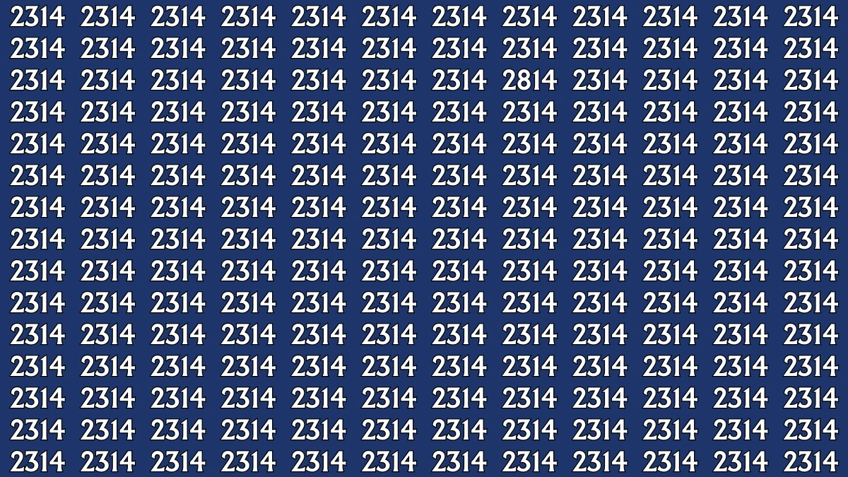 Optical Illusion: Within 8 Seconds Spot The Number 2814 among 2314