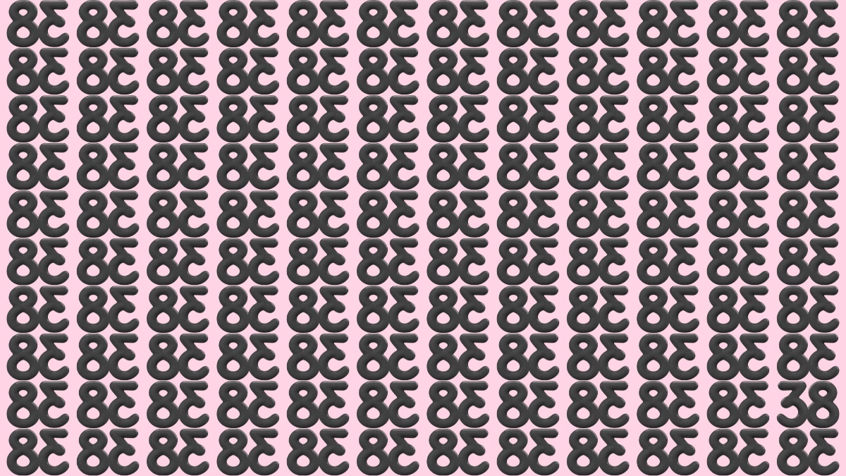 Optical Illusion: Within 8 Seconds Spot The Number 38 among Inverted 38