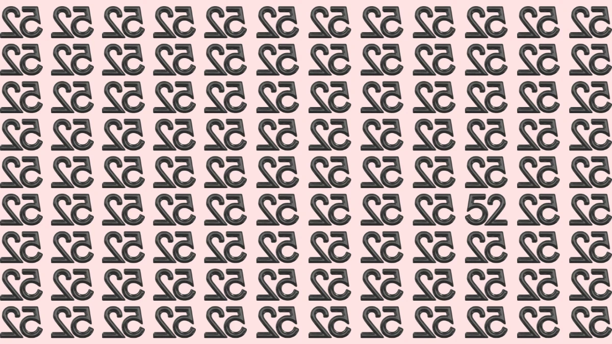Optical Illusion: Within 8 Seconds Spot The Number 52 among Inverted 52