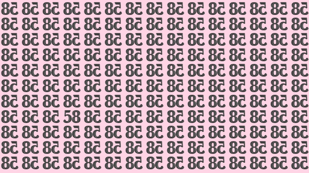 Optical Illusion: Within 8 Seconds Spot The Number 58 among Inverted 58s