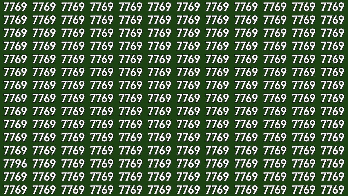 Optical Illusion: Within 8 Seconds Spot The Number 7796 among 7769