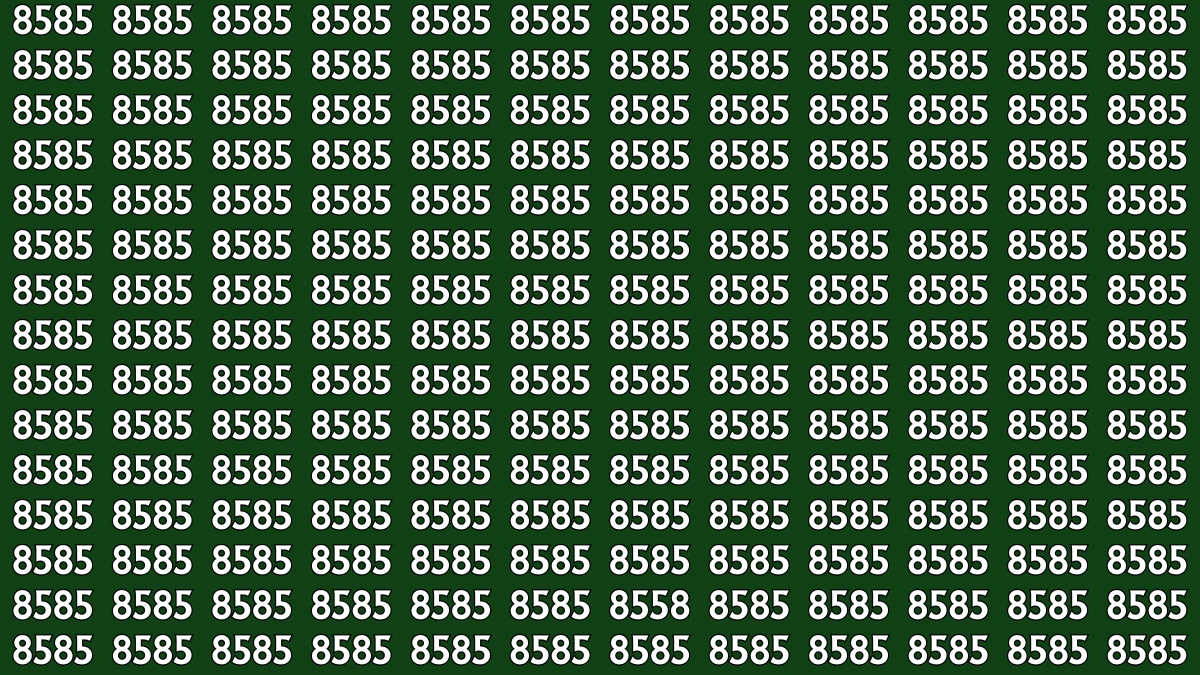 Optical Illusion: Within 8 Seconds Spot The Number 8558 among 8585