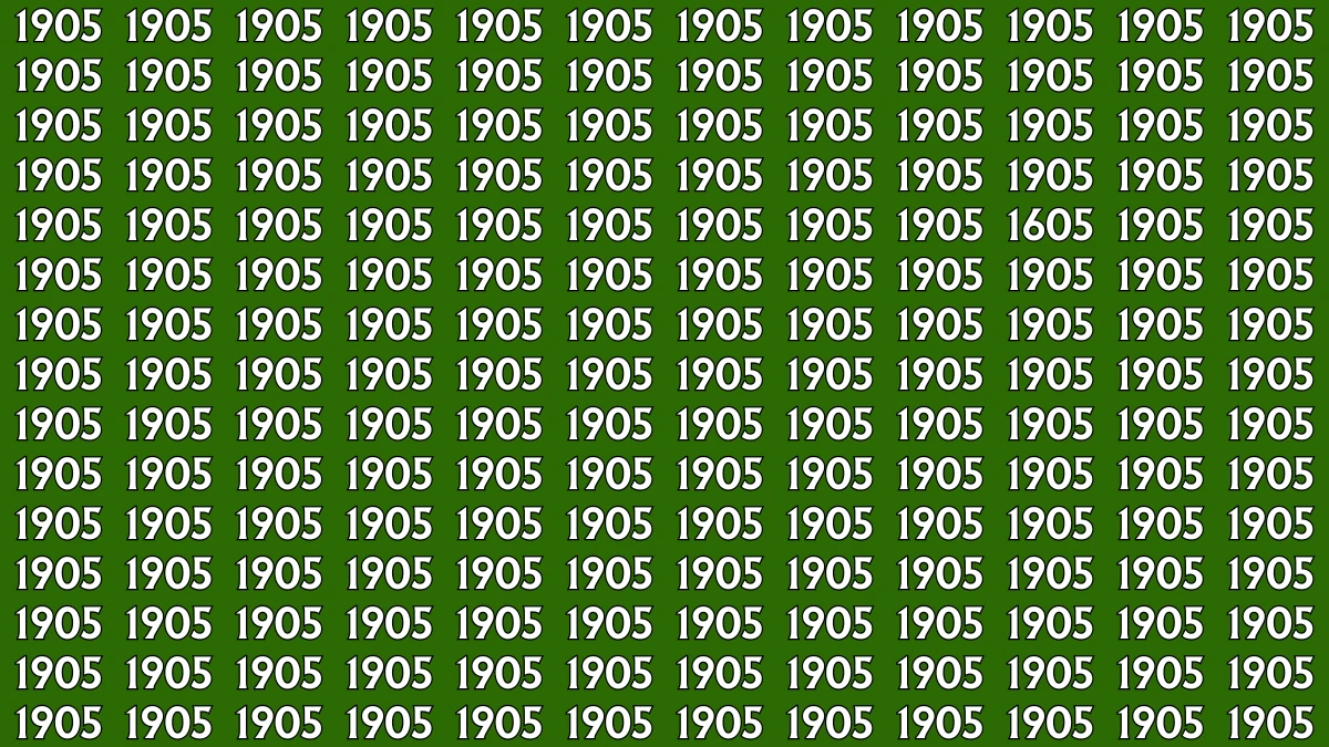 Optical Illusion: Within 9 Seconds Spot The Number 1605 among 1905