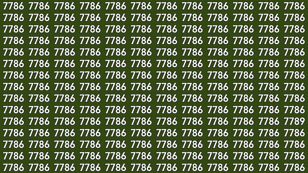 Optical Illusion: Within 9 Seconds Spot The Number 7789 among 7786