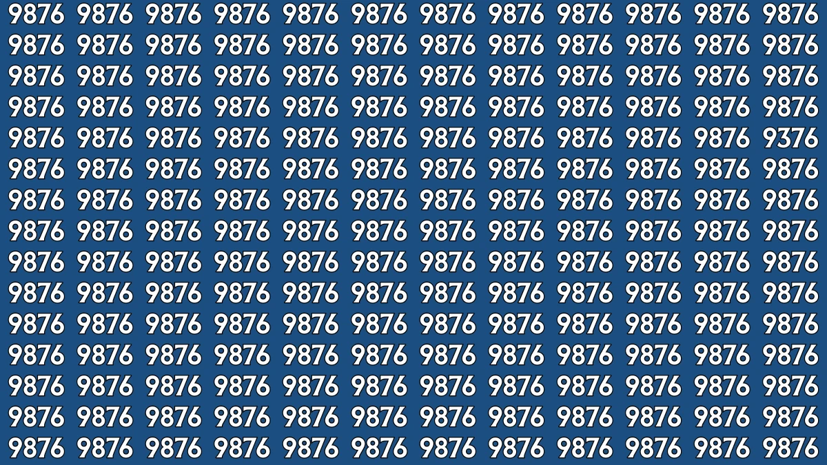 Optical Illusion: Within 9 Seconds Spot The Number 9376 among 9876