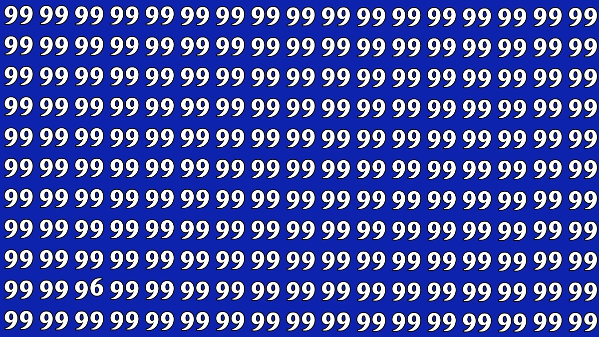 Optical Illusion: Within 9 Seconds Spot The Number 96 among 99