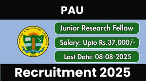 PAU Junior Research Fellow Recruitment 2025 - Apply Offline