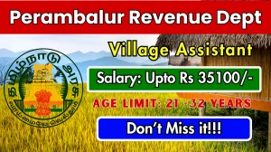 Perambalur Revenue Department Village Assistant Recruitment 2025 - Apply Offline for 06 Posts Perambalur Revenue Department Village Assistant Recruitment 2025 - Apply Offline for 06 Posts