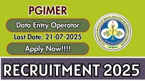 PGIMER Data Entry Operator Recruitment 2025 - Apply Offline