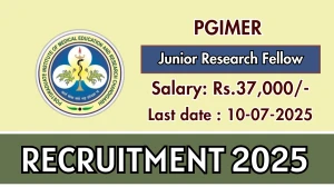 PGIMER Junior Research Fellow Recruitment 2025 - Apply Online