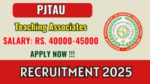 PJTAU Teaching Associates Recruitment 2025 – Walk in for 11 Posts PJTAU Teaching Associates Recruitment 2025 – Walk in for 11 Posts