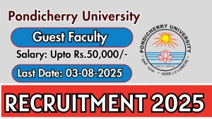 Pondicherry University Guest Faculty Recruitment 2025 - Apply Offline