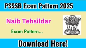 PSSSB Naib Tehsildar Exam Pattern 2025