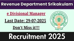 Revenue Department Srikakulam e Divisional Manager Recruitment 2025 - Apply Offline