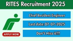 RITES Chief Resident Engineer Recruitment 2025 - Apply Offline