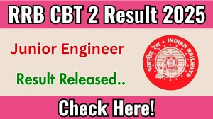 RRB JE CBT 2 Result 2025 Out at rrbcgd.gov.in, Direct Link to Download Result PDF Here RRB JE CBT 2 Result 2025 Out at rrbcgd.gov.in, Direct Link to Download Result PDF Here