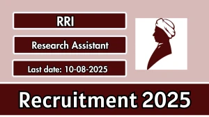 RRI Research Assistant Recruitment 2025 - Apply Online
