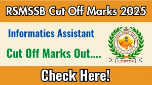 RSMSSB Informatics Assistant Cut Off Marks 2025 has released: Check Cut off Marks here rsmssb.rajasthan.gov.in