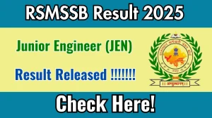 RSMSSB Junior Engineer (JEN) Result 2025 Out at rsmssb.rajasthan.gov.in, Direct Link to Download Result PDF Here RSMSSB Junior Engineer (JEN) Result 2025 Out at rsmssb.rajasthan.gov.in, Direct Link to Download Result PDF Here