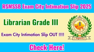 RSMSSB Librarian Grade III Exam City Intimation Slip 2025 OUT Download Link rsmssb.rajasthan.gov.in RSMSSB Librarian Grade III Exam City Intimation Slip 2025 OUT Download Link rsmssb.rajasthan.gov.in