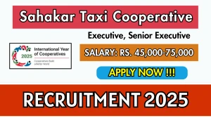 Sahakar Taxi Cooperative Recruitment 2025 - Apply Offline for 06 Executive, Senior Executive Posts