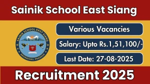 Sainik School East Siang Recruitment 2025 - Apply Offline for 08 PGT, Accountant and More Posts