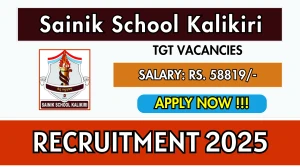 Sainik School Kalikiri TGT Recruitment 2025 - Apply Offline
