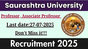 Saurashtra University Recruitment 2025 - Apply Online for 02 Professor, Associate Professor Posts