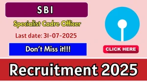 SBI Specialist Cadre Officer Recruitment 2025 - Apply Online for 33 Posts