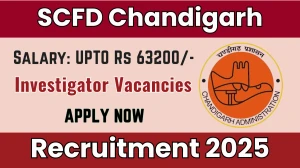 SCFD Chandigarh Investigator Recruitment 2025 - Apply Online