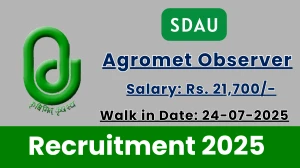 SDAU Agromet Observer Recruitment 2025 – Walk in for 01 Posts