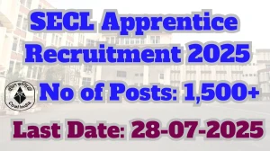 SECL Apprentice Recruitment 2025 - Apply Online for 1553 Posts