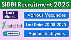 SIDBI Managing Director Recruitment 2025 - Apply Offline for 1 Posts