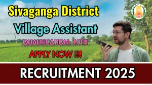 Sivaganga District Village Assistant Recruitment 2025 - Apply Offline for 30 Posts