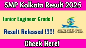 SMP Kolkata Junior Engineer Grade I Result 2025 Out at smp.smportkolkata.in, Direct Link to Download Result PDF Here SMP Kolkata Junior Engineer Grade I Result 2025 Out at smp.smportkolkata.in, Direct Link to Download Result PDF Here