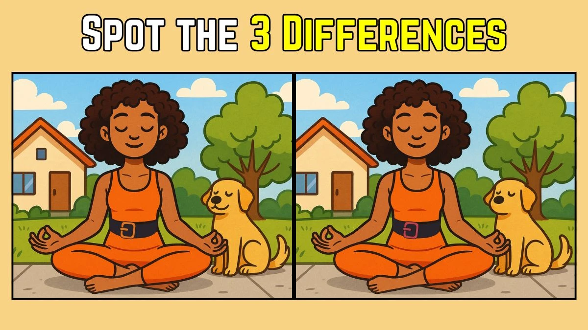 Spot the Difference: Only Sharp Eyes Can Spot 3 Differences in This Yoga Girl Image in Just 7 Seconds
