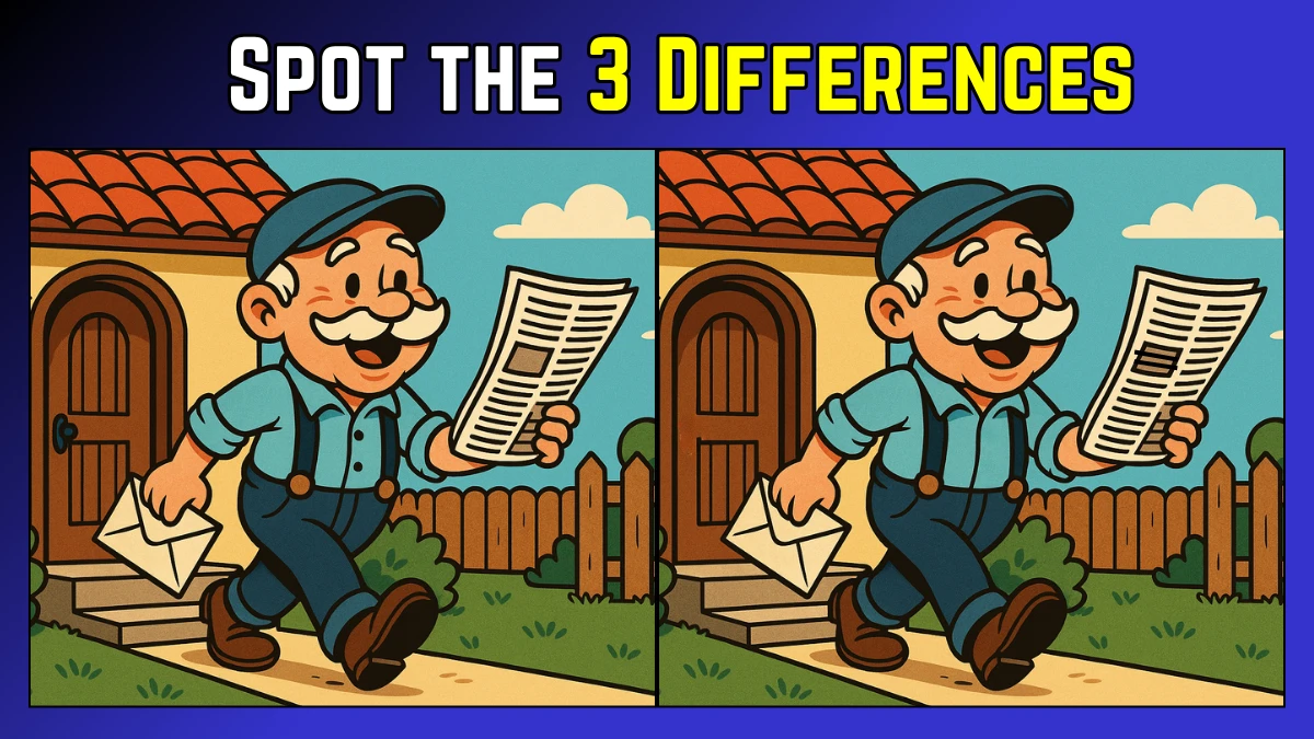 Spot the Difference: Within 7 Seconds Spot The 3 Differences in this Old Man Reading Newspaper Image