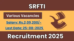 SRFTI Recruitment 2025 - Apply Online for 07 Professor, Assistant Professor and More Posts