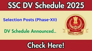 SSC Selection Posts (Phase-XII) DV Schedule 2025: Check Document Verification Date @ sscsr.gov.in