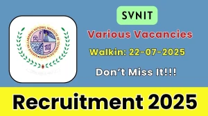 SVNIT Recruitment 2025 – Walk in for 02 Project Engineer, Senior Draughtsman Posts