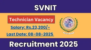 SVNIT Technician Recruitment 2025 - Apply Online